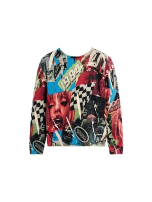 Foto van product Desigual Sweatshirt aqua / rood / zwart / wit