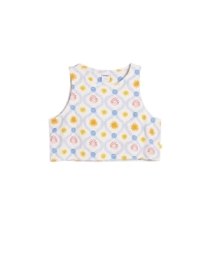 Foto van product Desigual Top 'Soles' lichtblauw / goudgeel / donkerrood / wit