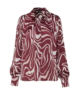 Foto van product DESOTO Blouse 'LENA' wijnrood / wit