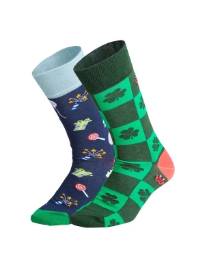 Foto van product DillySocks Sokken 'Lucky Celebration' navy / pastelblauw / groen / donkergroen
