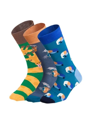 Foto van product DillySocks Sokken 'Wild Steps' blauw / bruin / geel