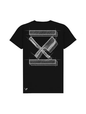 Foto van product Distorted People Shirt 'Sketch Blades' zwart / wit