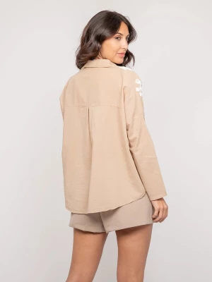 Foto van product Dona Lisa Blouse 'Blouse manches longues broderie OPEYA' beige
