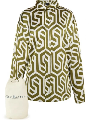 Foto van product DreiMaster Klassik Blouse olijfgroen / wit