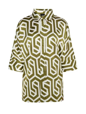 Foto van product DreiMaster Klassik Blouse olijfgroen / wolwit