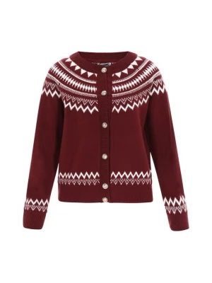 Foto van product DreiMaster Maritim Gebreid vest donkerrood / wit