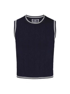 Foto van product DreiMaster Maritim Gebreide top 'Nautical' navy / wit
