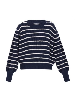 Foto van product DreiMaster Maritim Oversized trui navy / wit