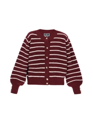 Foto van product DreiMaster Maritim Oversized vest 'Classic Look' donkerrood / natuurwit