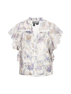 Foto van product DreiMaster Vintage Blouse blauw / goud / donkerlila / wit