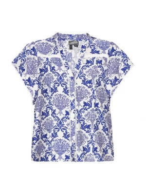 Foto van product DreiMaster Vintage Blouse donkerblauw / wit