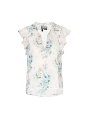 Foto van product DreiMaster Vintage Blouse 'Vintage' lichtbeige / blauw / wolwit