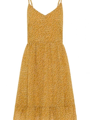 Foto van product DreiMaster Vintage Zomerjurk donkergeel / groen / wit