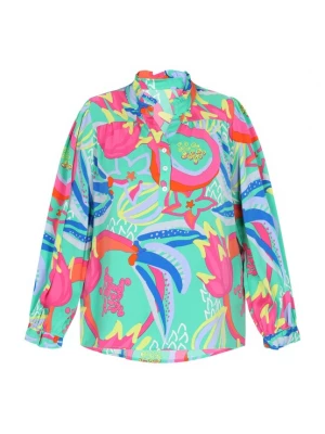 Foto van product IZIA Blouse blauw / groen / mintgroen / rosa