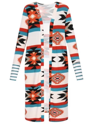 Foto van product ebeeza Gebreid vest petrol / rood / zwart / wit