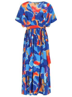 Foto van product ebeeza Jurk 'Spring Summer' navy / lichtblauw / oranje / donkeroranje