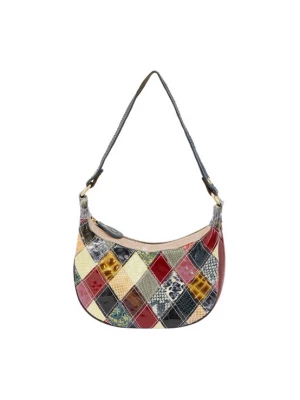 Foto van product ebeeza Schoudertas bruin / geel / rood / wit
