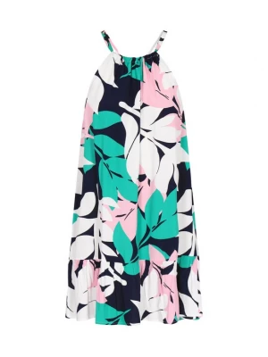 Foto van product ebeeza Zomerjurk 'Fashion Look' donkerblauw / jade groen / lichtroze / wit