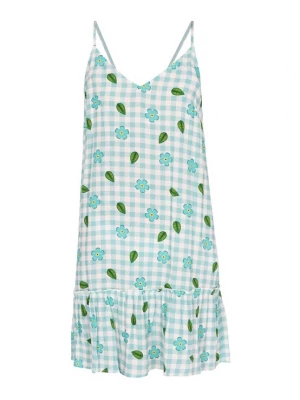 Foto van product ECY Zomerjurk turquoise / geel / donkergroen / wit