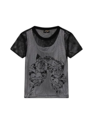 Foto van product Ed Hardy Shirt 'Climbing Rose' zwart / wit