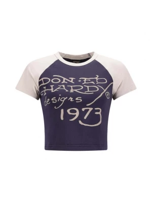 Foto van product Ed Hardy Shirt 'Drawn Panther Ringer' marine / grijs / donkergrijs / wit