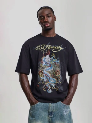 Foto van product Ed Hardy Shirt lichtblauw / rood / zwart / wit