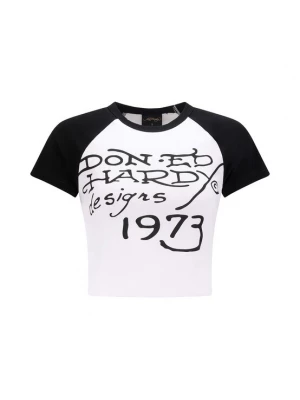 Foto van product Ed Hardy Shirt 'Panther Ringer' oranje / rood / zwart / wit