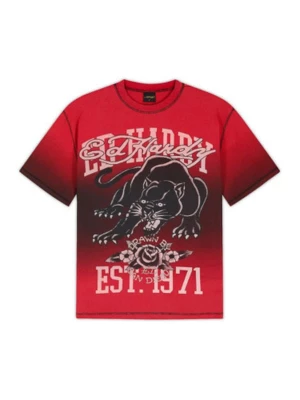 Foto van product Ed Hardy Shirt 'Panther' rosa / cranberry / donkerrood / zwart
