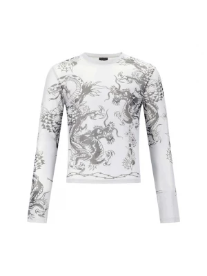Foto van product Ed Hardy Shirt 'Schlange und Drache' lichtgrijs / zwart