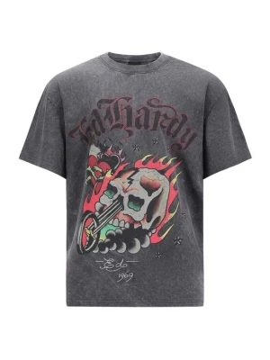 Foto van product Ed Hardy Shirt 'Skull Out Of Hell' geel / donkergrijs / rood / zwart
