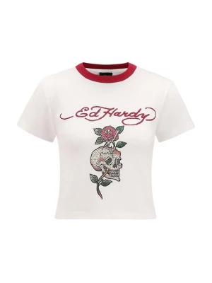 Foto van product Ed Hardy Shirt 'Totenkopf Rose' groen / rood / wit