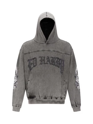 Foto van product Ed Hardy Sweatshirt 'Eagle Drag Rose' grijs / zwart / black denim / wit