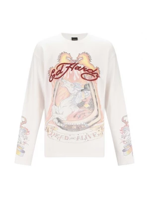 Foto van product Ed Hardy Sweatshirt 'Ride Into Hell' geel / zalm roze / donkerrood / offwhite