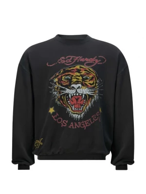 Foto van product Ed Hardy Sweatshirt 'Tiger-Vintage Roar' geel / rood / zwart / offwhite