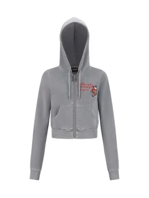 Foto van product Ed Hardy Sweatvest 'Flaming Tiger' geel / donkergrijs / rood