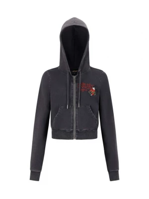 Foto van product Ed Hardy Sweatvest 'Flaming Tiger' geel / pasteelgeel / robijnrood / zwart