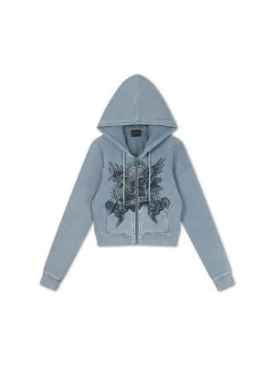 Foto van product Ed Hardy Sweatvest 'Stay True' navy / duifblauw / zilver