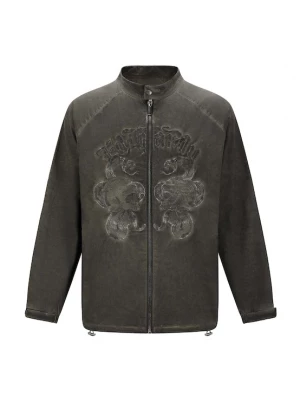 Foto van product Ed Hardy Tussenjas 'Schädel und Schlange' donkergroen