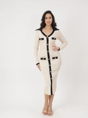 Foto van product Elara Gebreide jurk beige / zwart