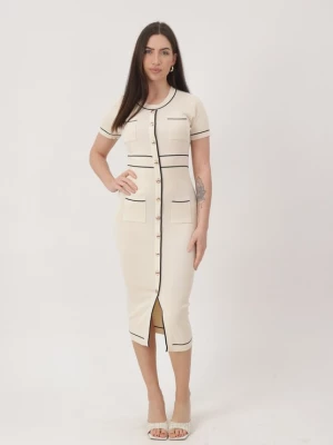 Foto van product Elara Gebreide jurk beige / zwart