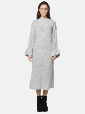 Foto van product Elara Gebreide jurk grijs gemêleerd
