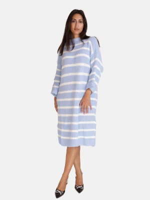 Foto van product Elara Gebreide jurk lichtblauw / wit