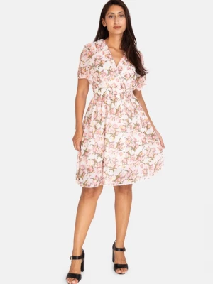 Foto van product Elara Jurk donkergeel / olijfgroen / rosé / wit