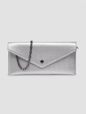 Foto van product Elegante clutch met kettingriem en klep met magneetknoop s.Oliver zilver