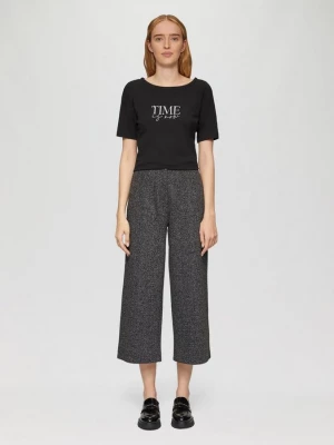 Foto van product Elegante culottes met elastische tailleband en visgraatstructuur s.Oliver zwart