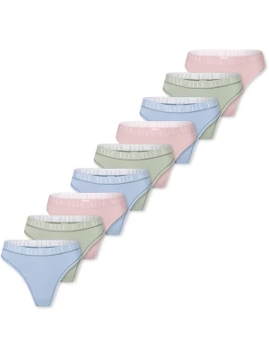 Foto van product ELLE String ' Logo ' lichtblauw / kaki / lichtroze