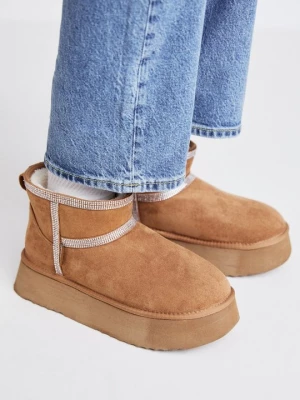 Foto van product Enkellaarsjes met plateauzool Steve Madden tan