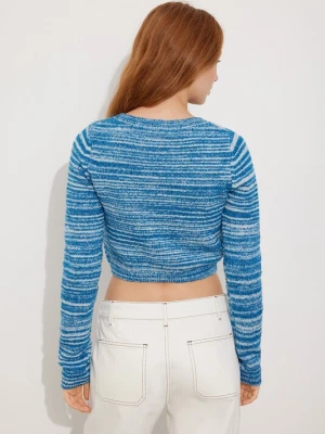 Foto van product Envii Gebreid vest 'Jackfruit' blauw / wit
