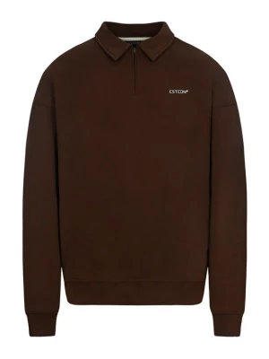 Foto van product ESTEEM Sweatshirt ' Essential Oversized Halfzip ' bruin