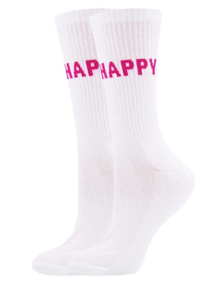 Foto van product EWERS Sokken 'Be Happy' lichtroze / wit